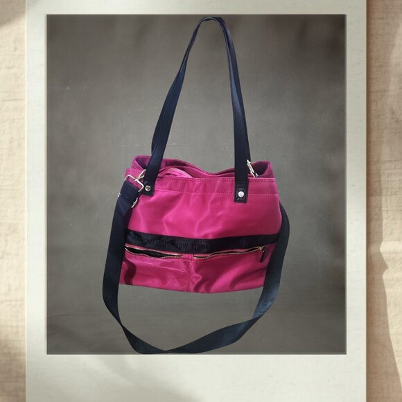 Steve Madden Pink Nylon Tote Bag | Crossbody with Removable Wristlet Set - Picture 2 of 7